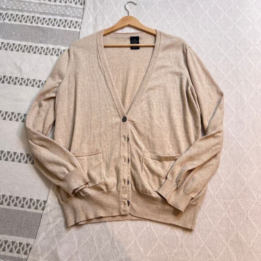 Faded Glory Cardigan Y2K Normcore Grandpacore Academia Heritage Cotton Pocket XL - Picture 2 of 8